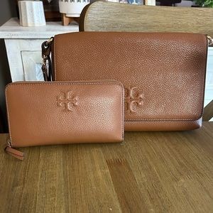Tory Burch Leather Cross Body and Wallet